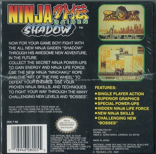 中古ソフト】ゲームボーイ｜Ninja Gaiden Shadow 海外版｜BEEP ゲームグッズ通販